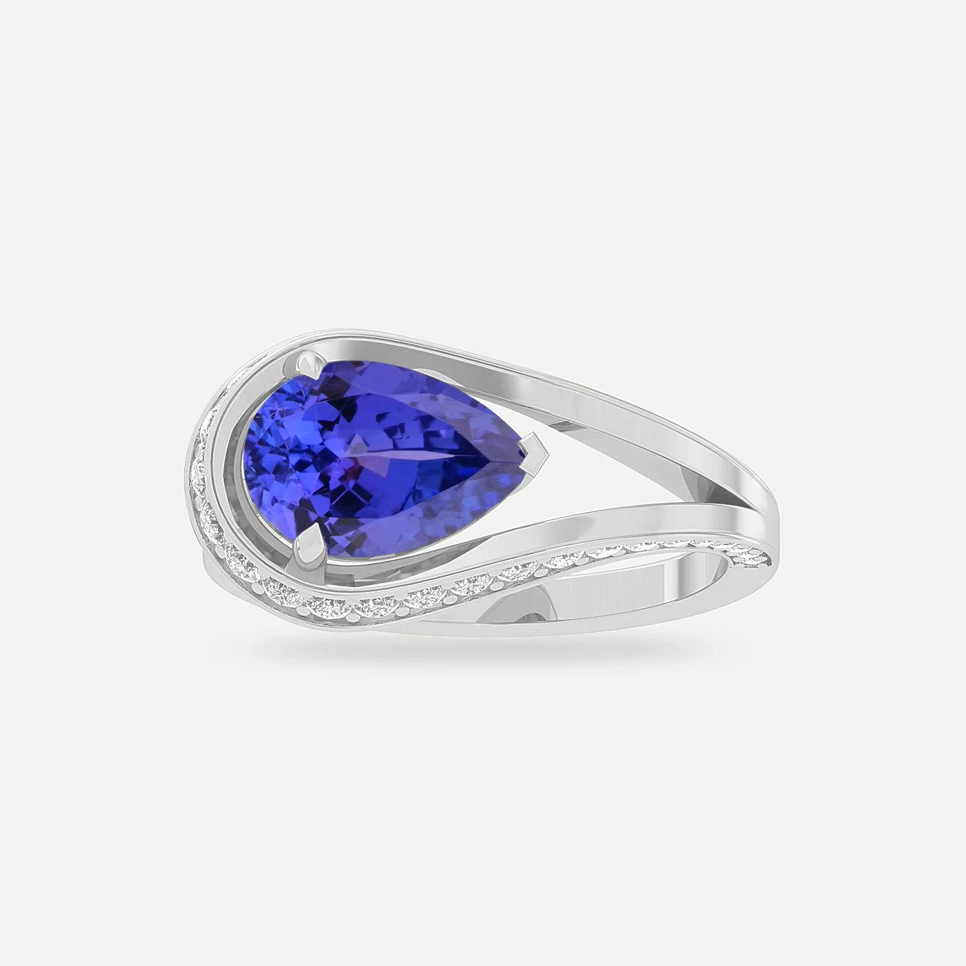 Tanzanite and diamond entwine ring