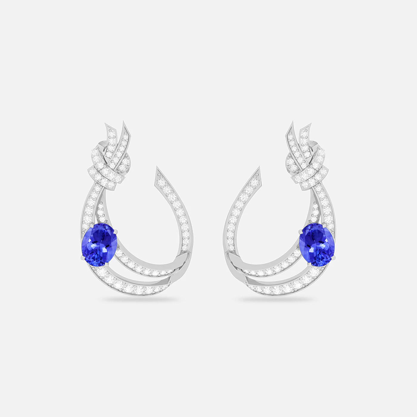 Tanzanite and diamond entwine earrings