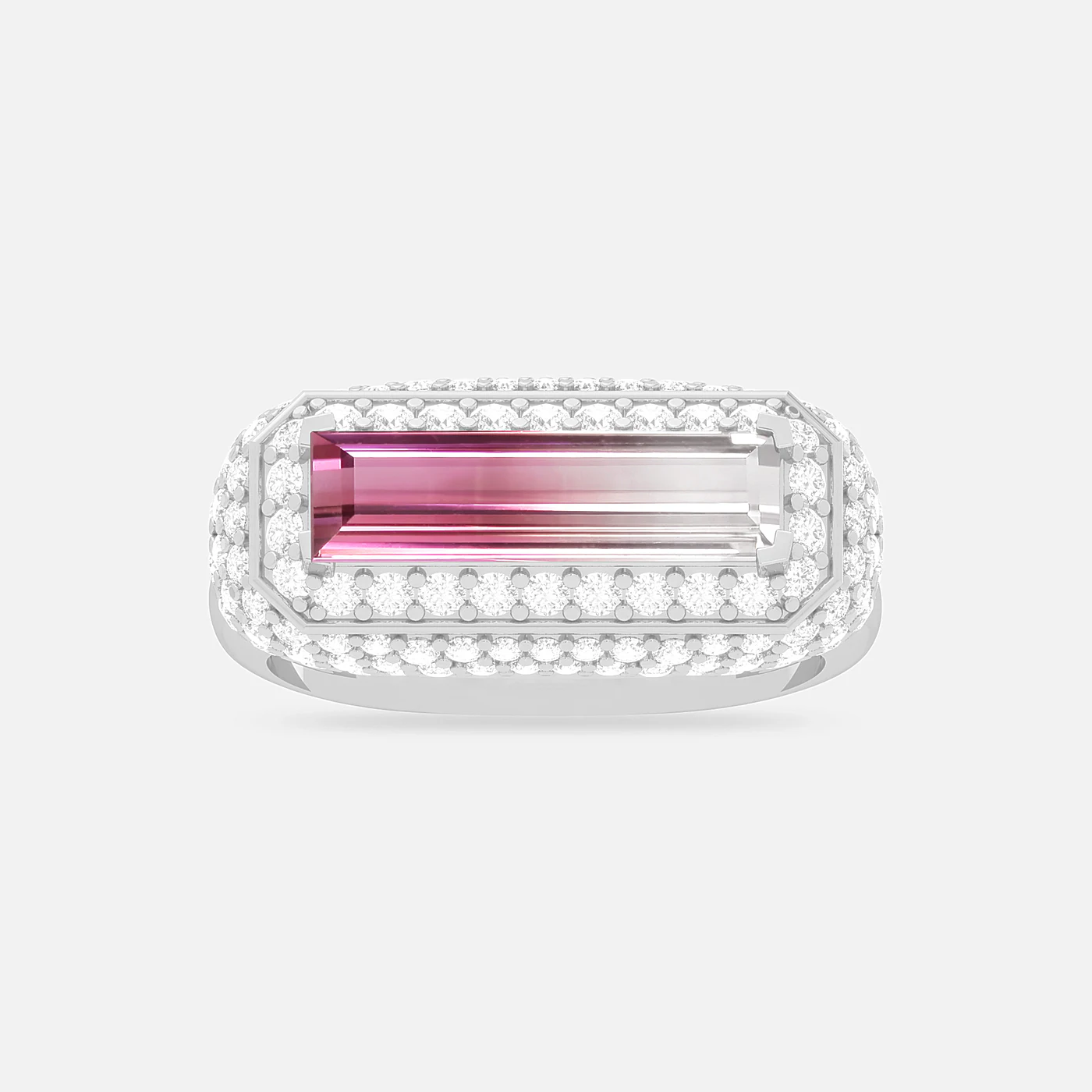 Bi-colour tourmaline and diamond dazzle ring