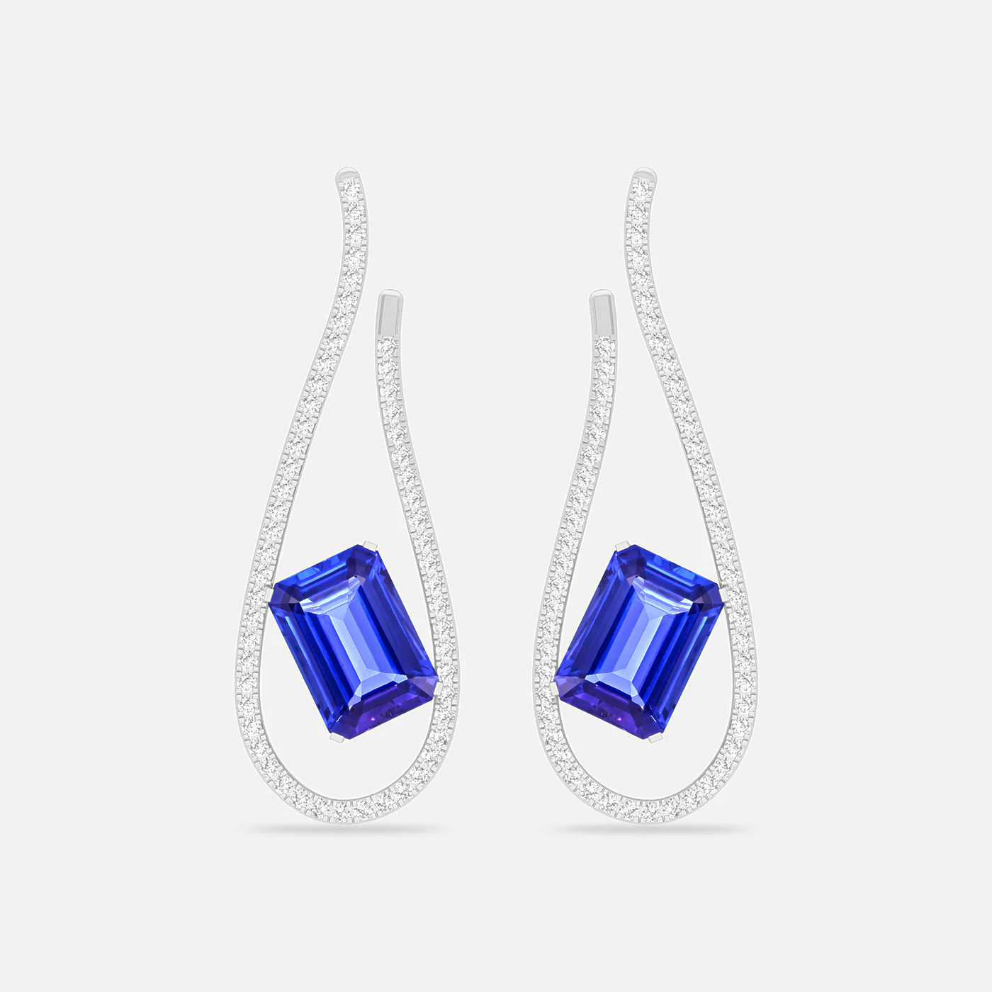 Tanzanite and diamond entwine earrings