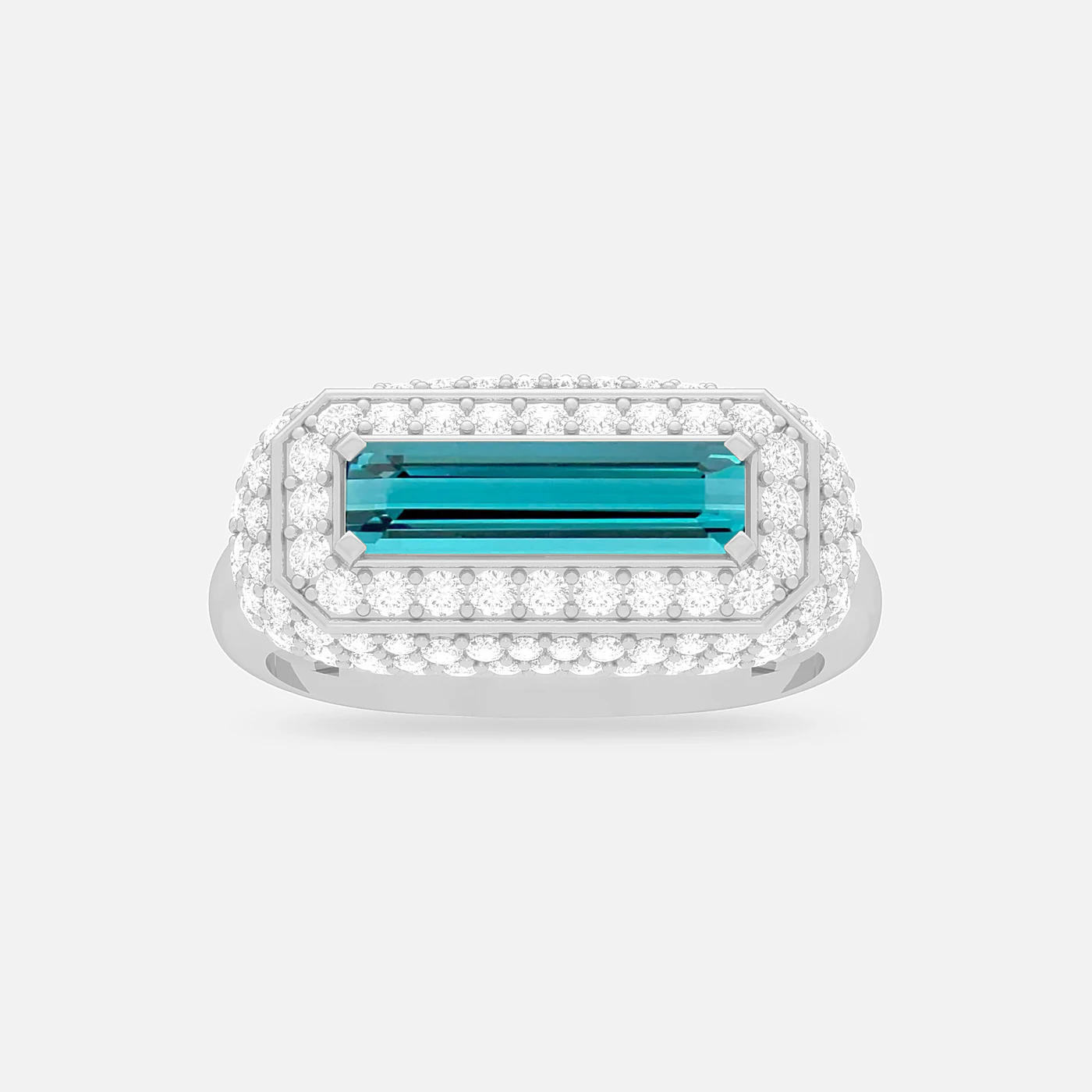 Green tourmaline and diamond dazzle ring