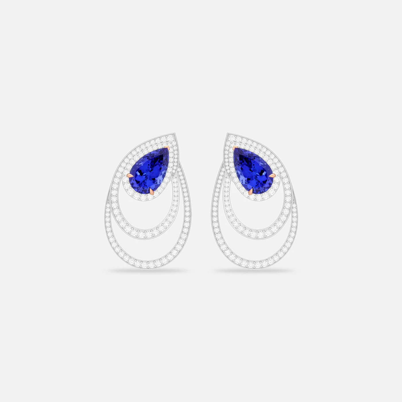 Morganite and diamond entwine earrings