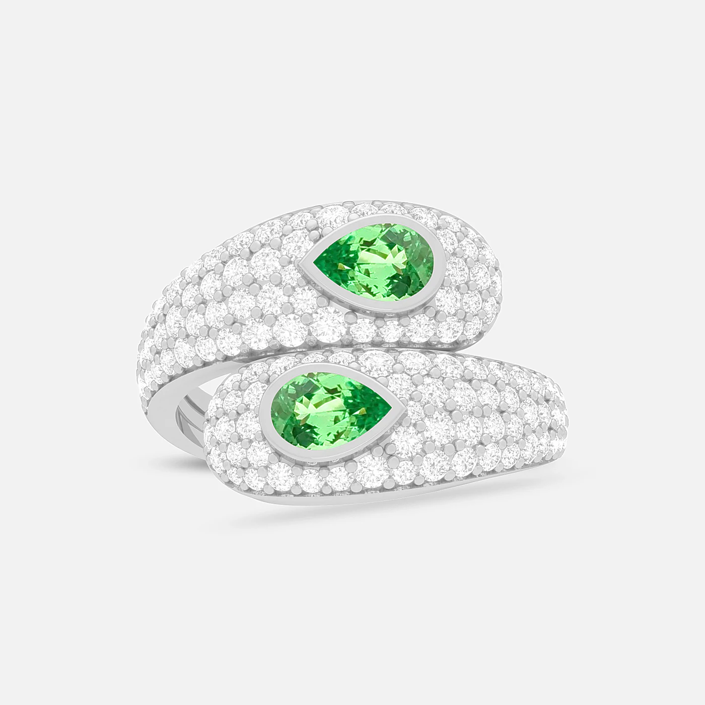 Mint garnet and diamond dazzle ring
