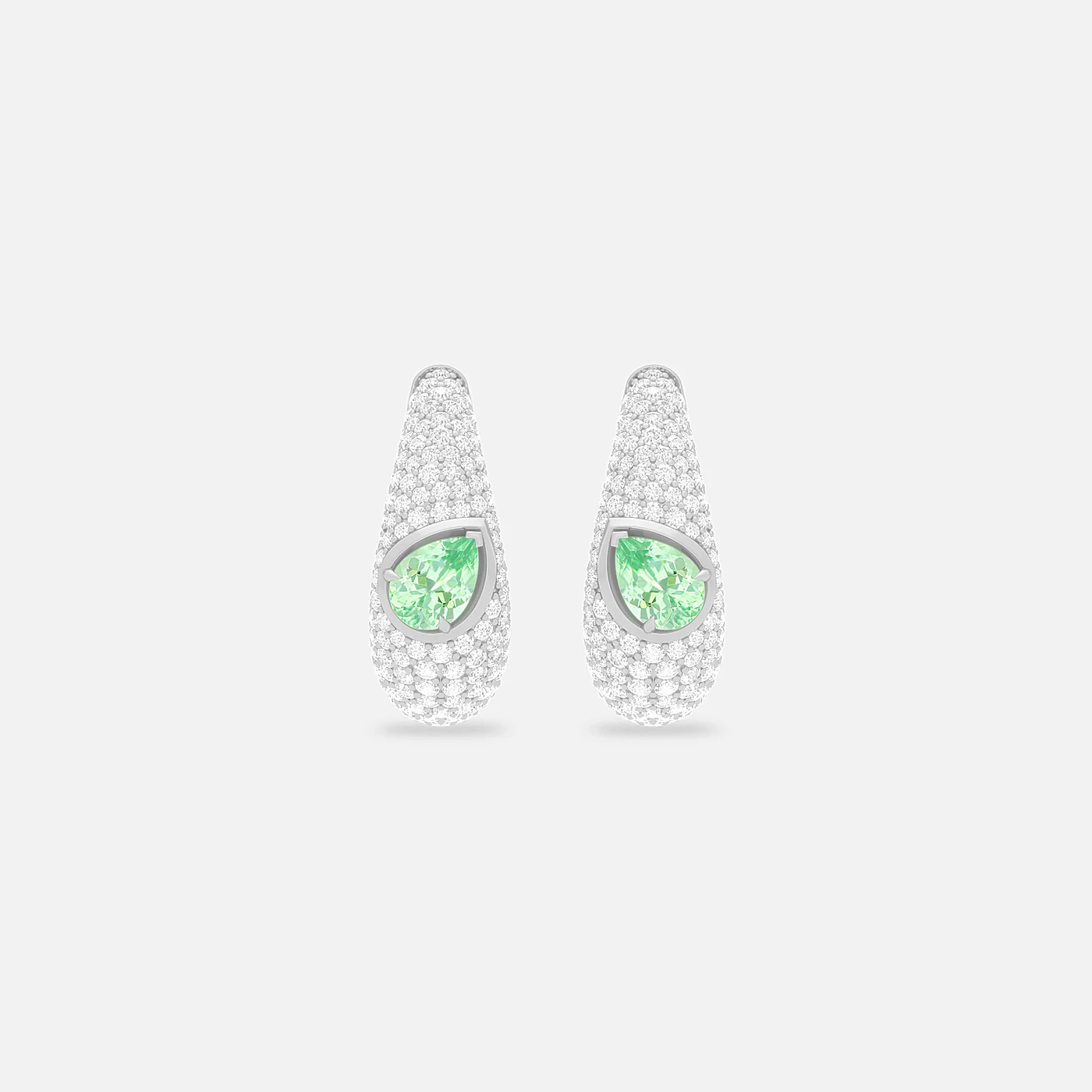 Mint garnet and diamond dazzle earrings