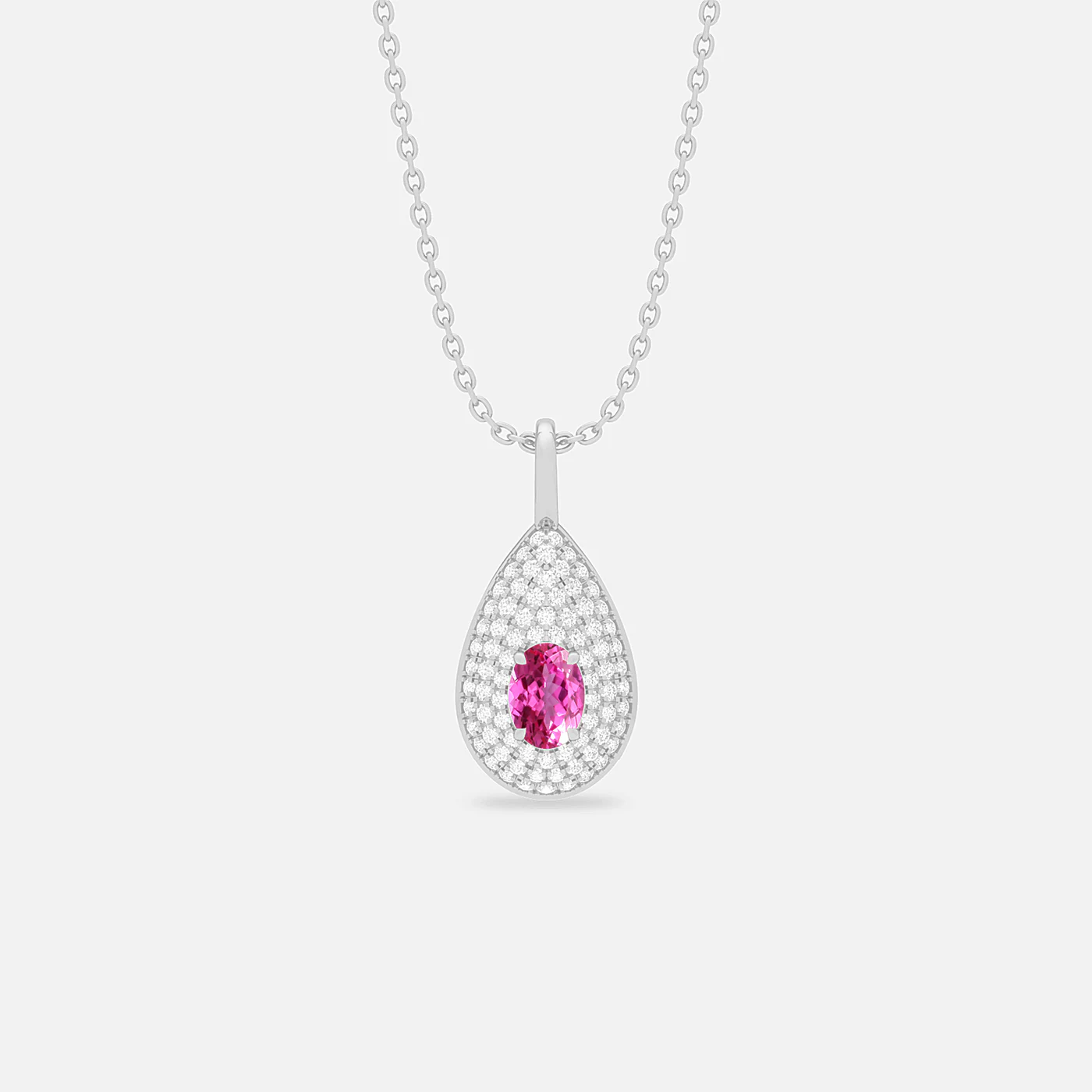 Pink spinel and diamond dazzle pendant