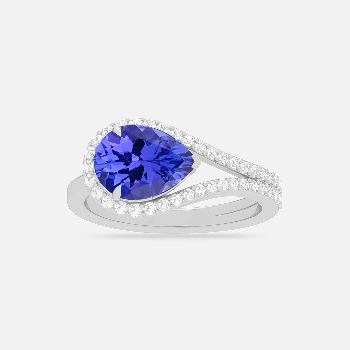 Tanzanite and diamond entwine ring