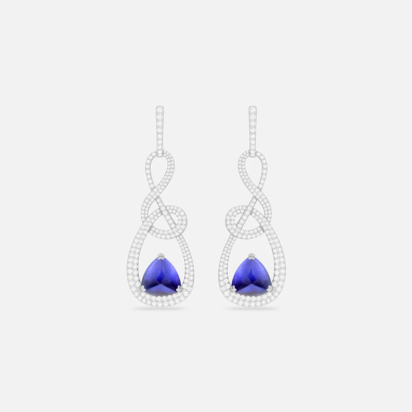 Tanzanite and diamond entwine earrings