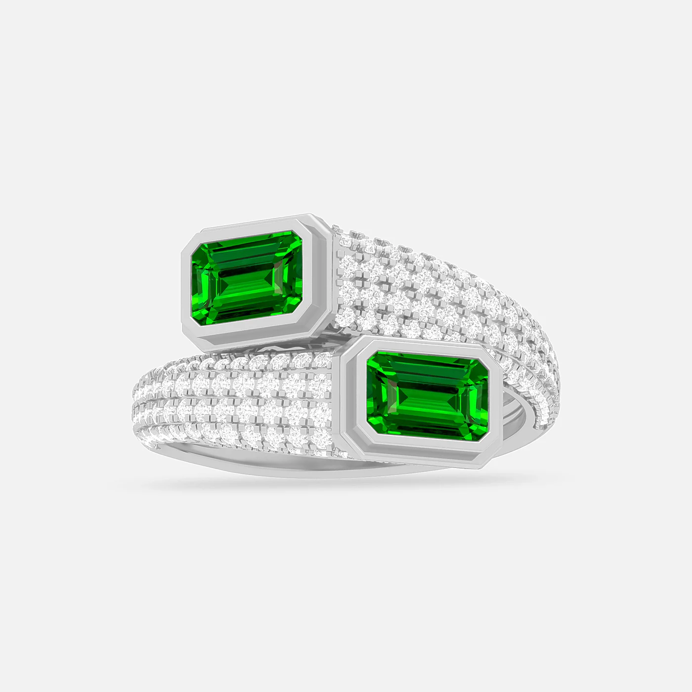 Tsavorite and diamond dazzle ring
