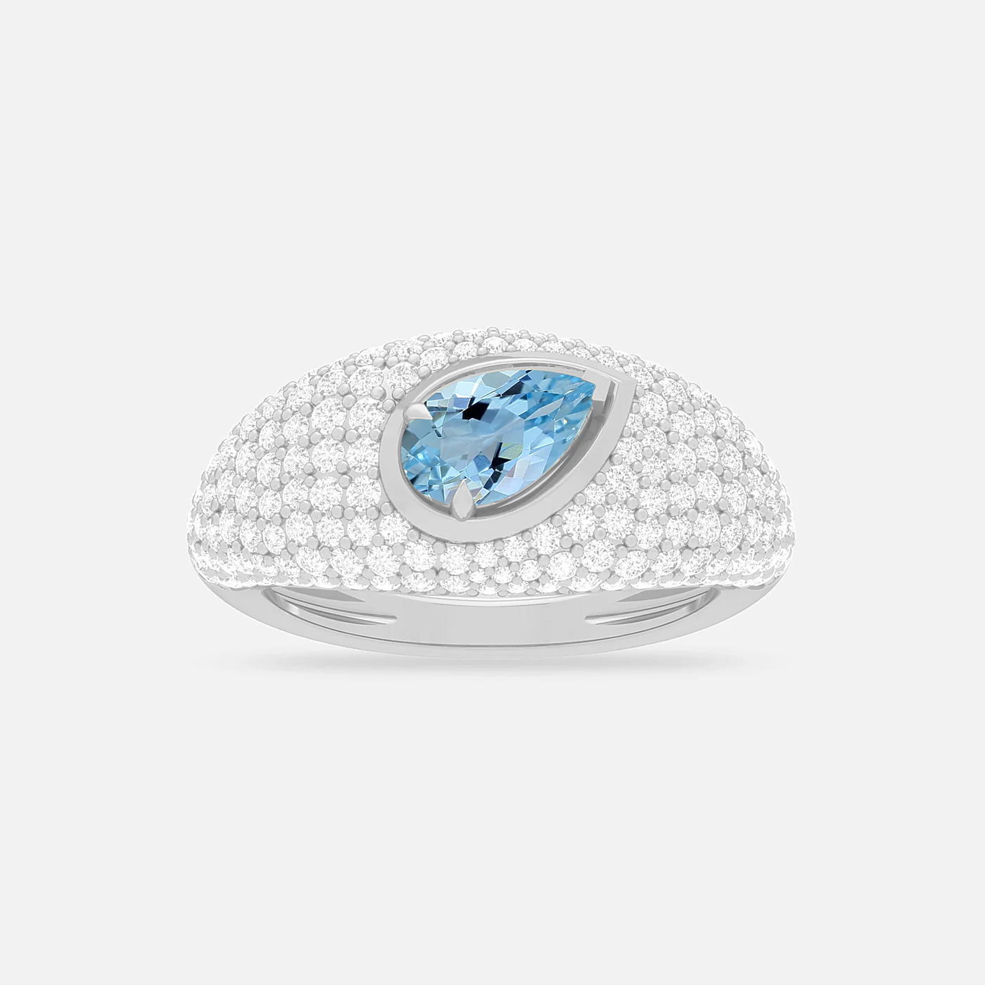Aquamarine and diamond dazzle ring