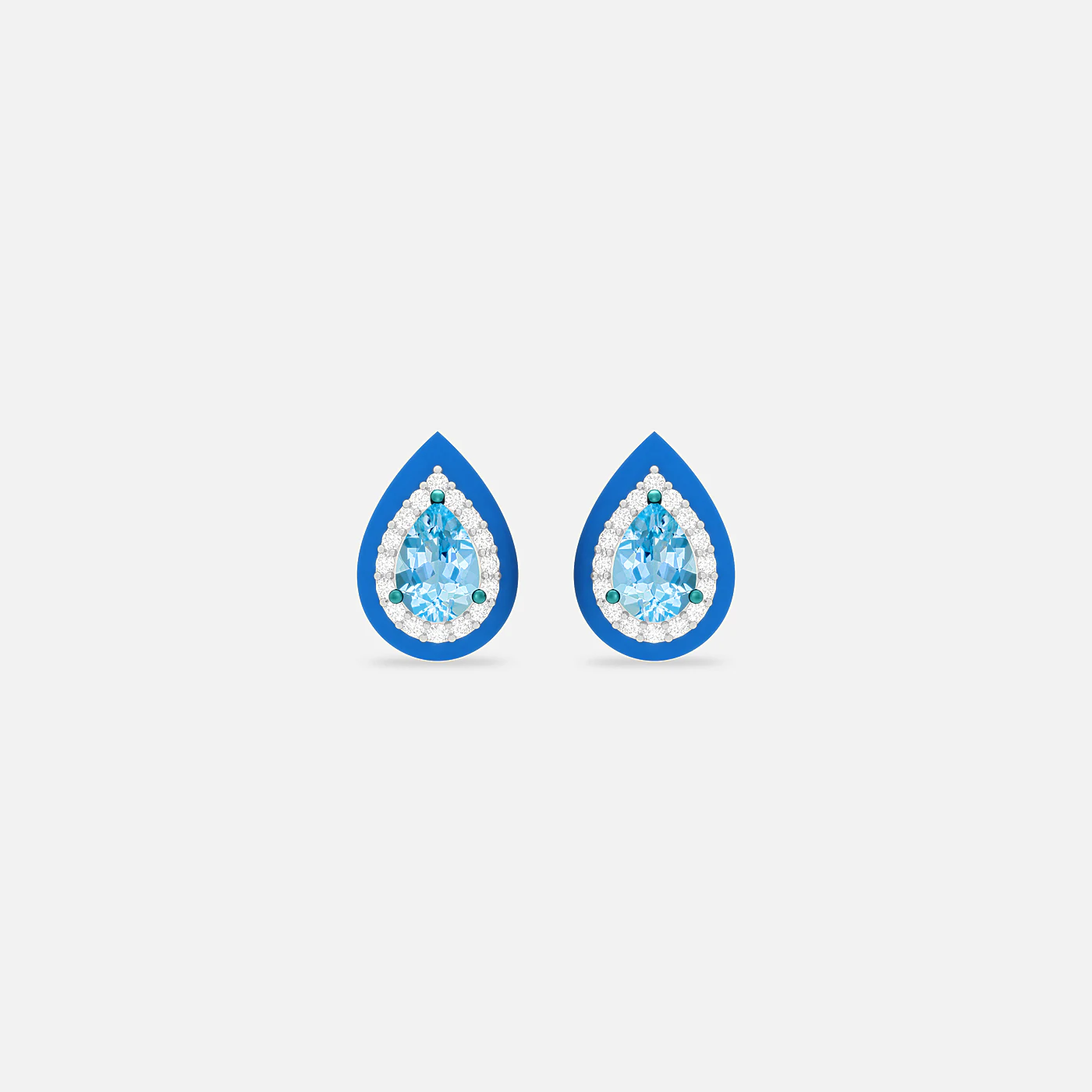 Aquamarine and diamond spectrum earrings