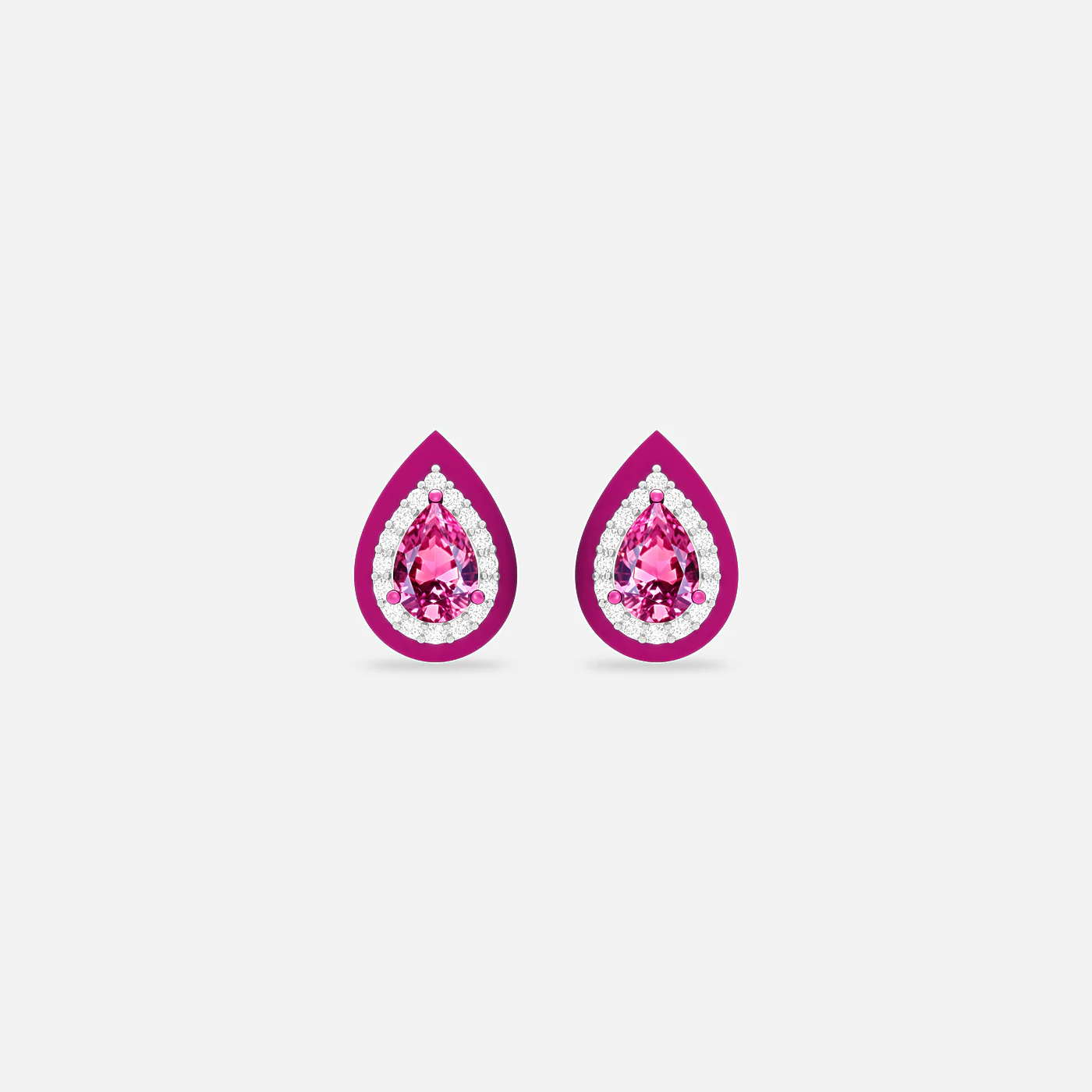 Rose rhodolite and diamond spectrum earrings