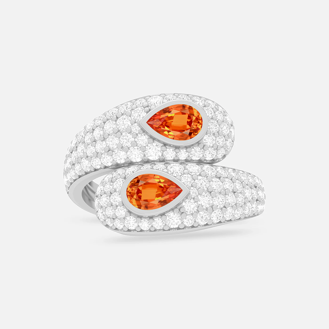 Spessartite and diamond dazzle ring