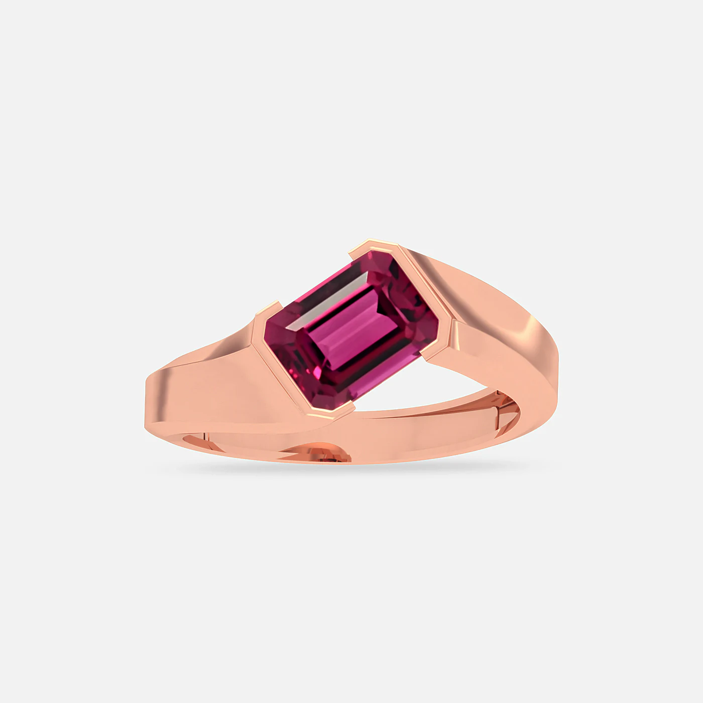 Rose rhodolite and diamond spectrum ring