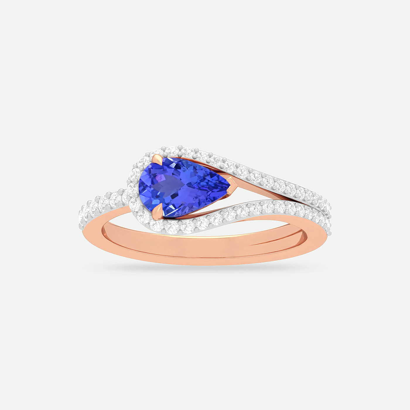 Tanzanite and diamond entwine ring