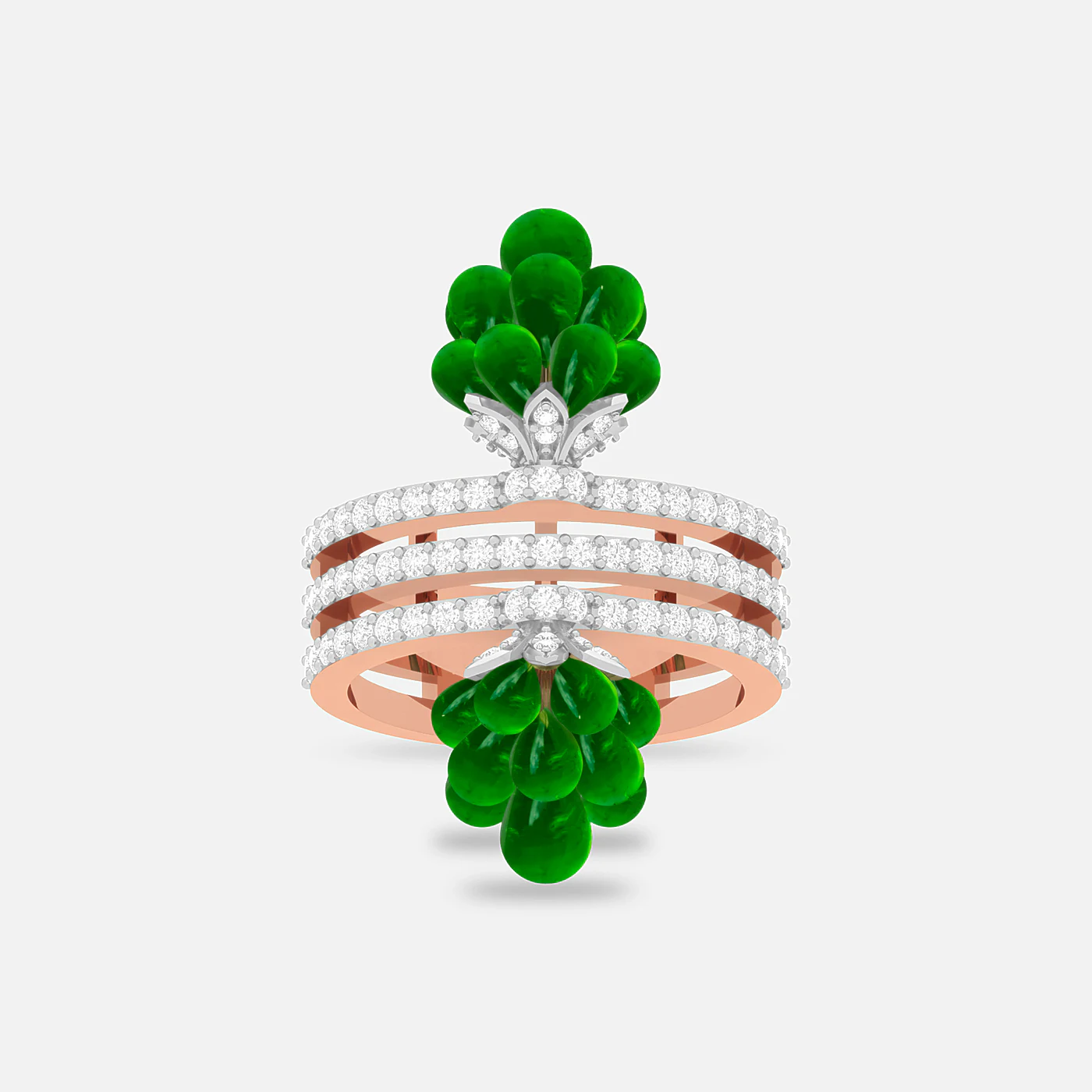 Tsavorite and diamond dome ring