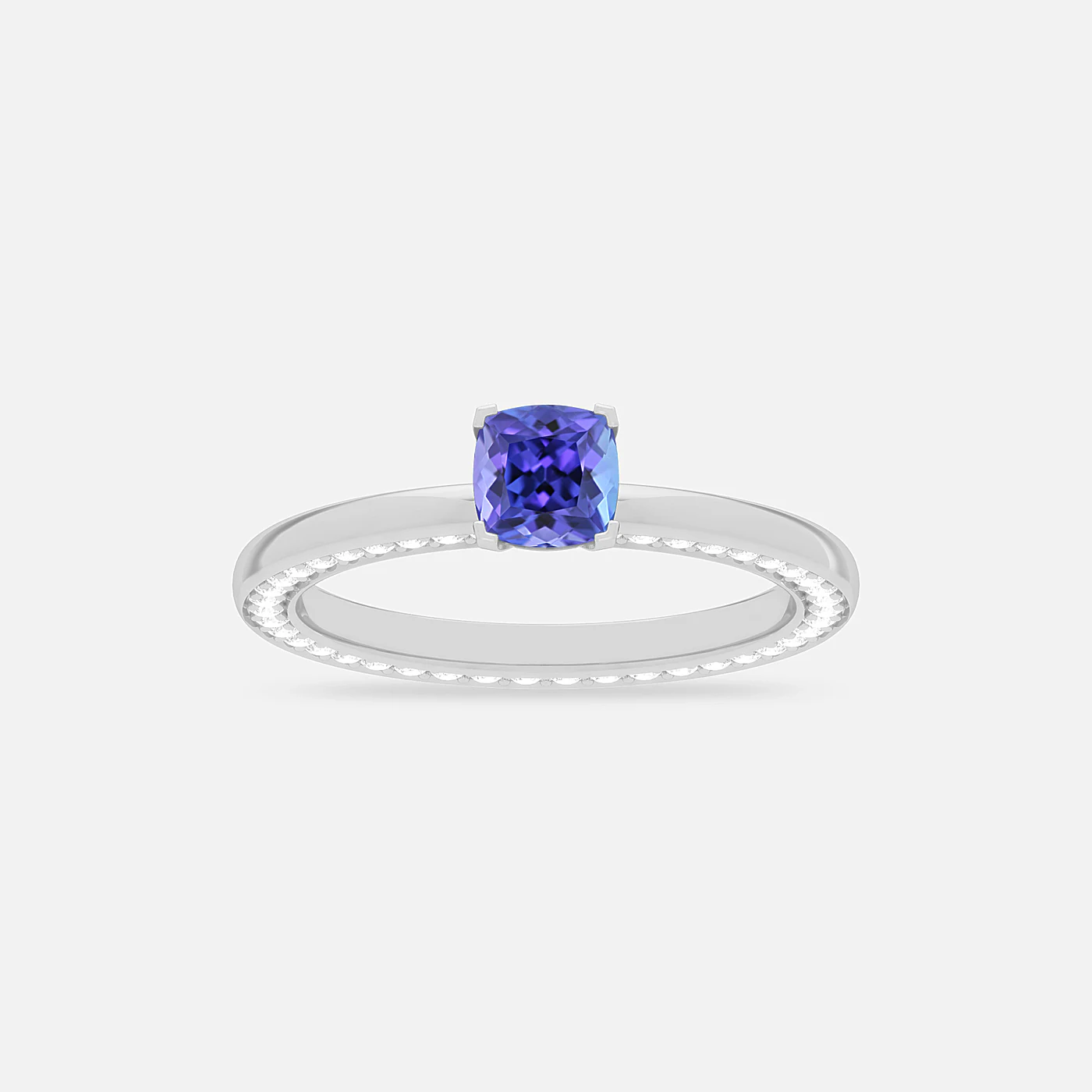 Mint garnet and diamond spectrum ring