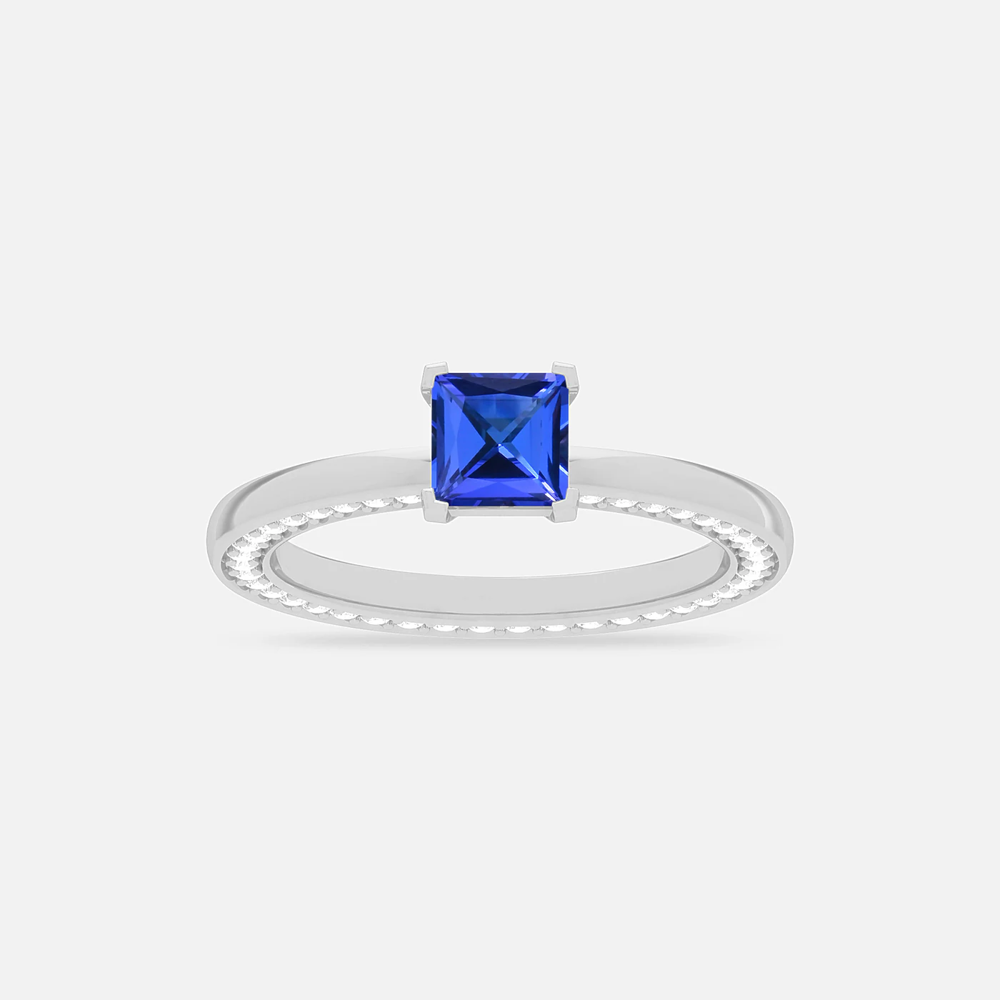Aquamarine and diamond spectrum ring