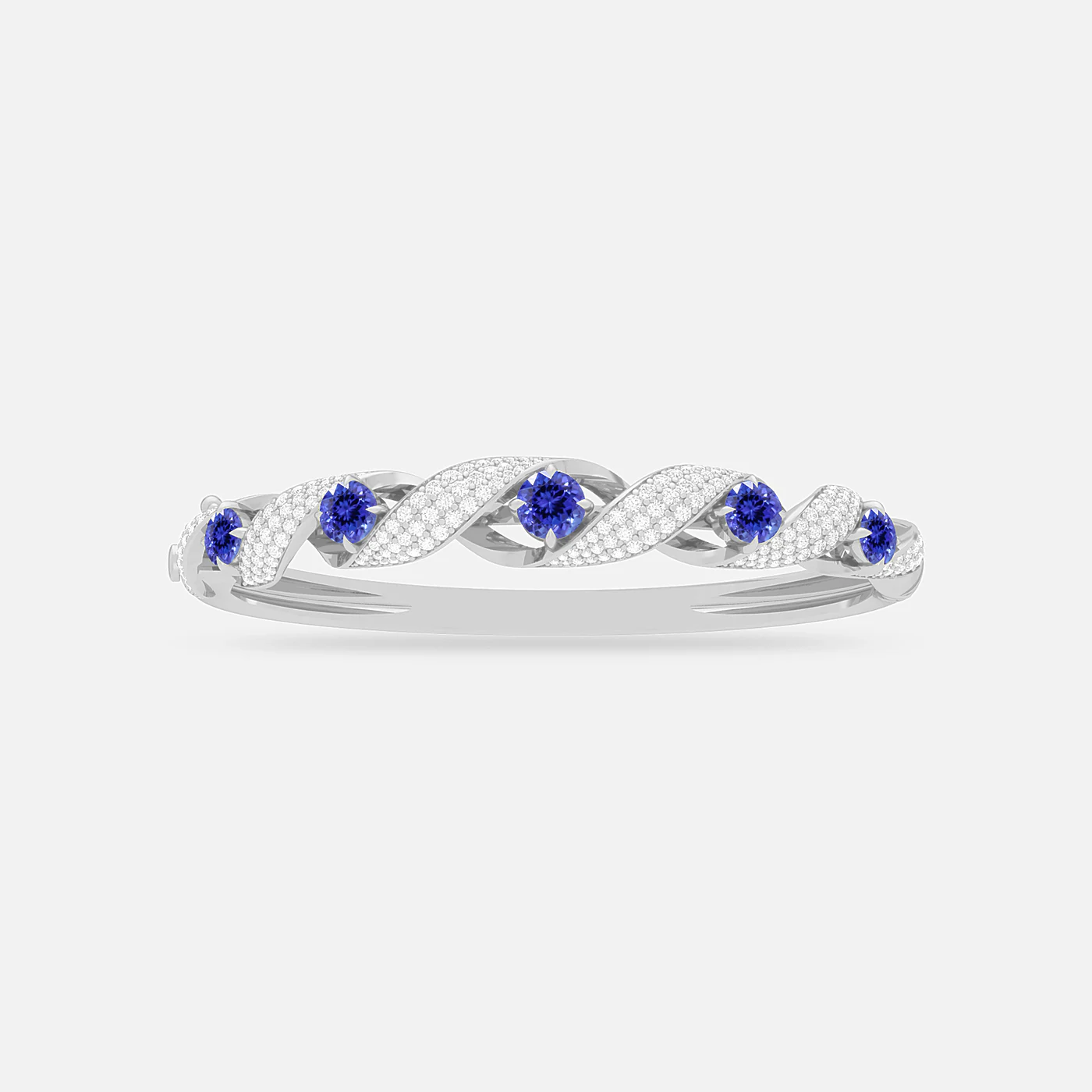 Pink spinel and diamond swirl bracelet