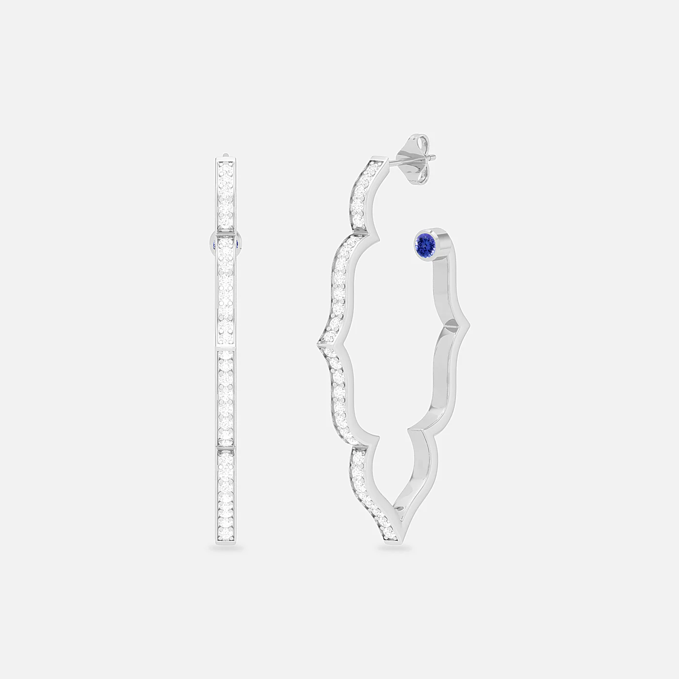Tanzanite and diamond hoop