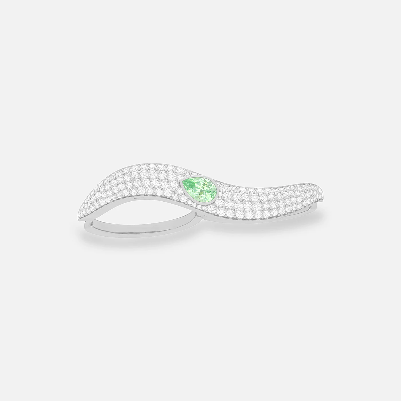 Mint garnet and diamond dazzle ring