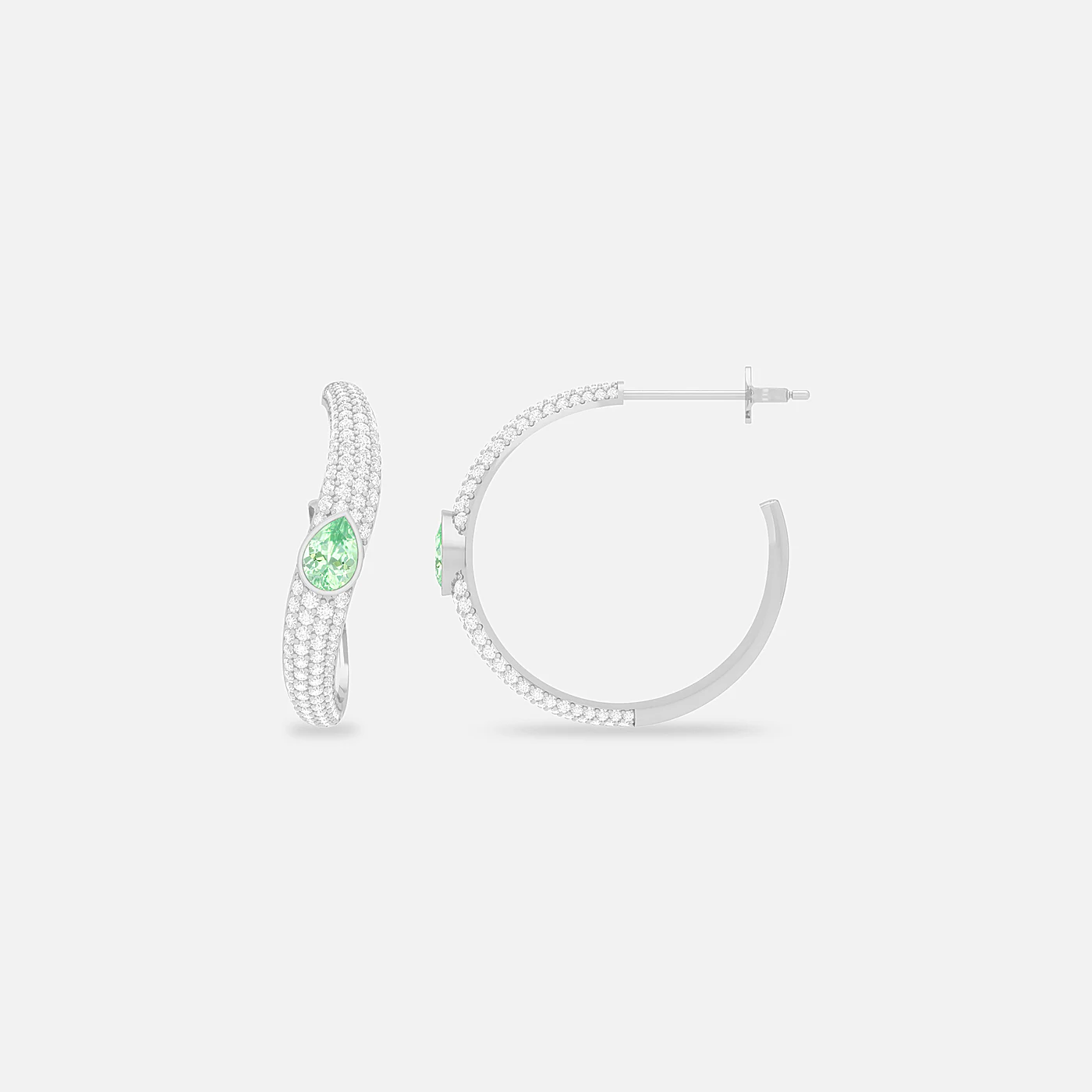 Mint garnet and diamond dazzle earrings