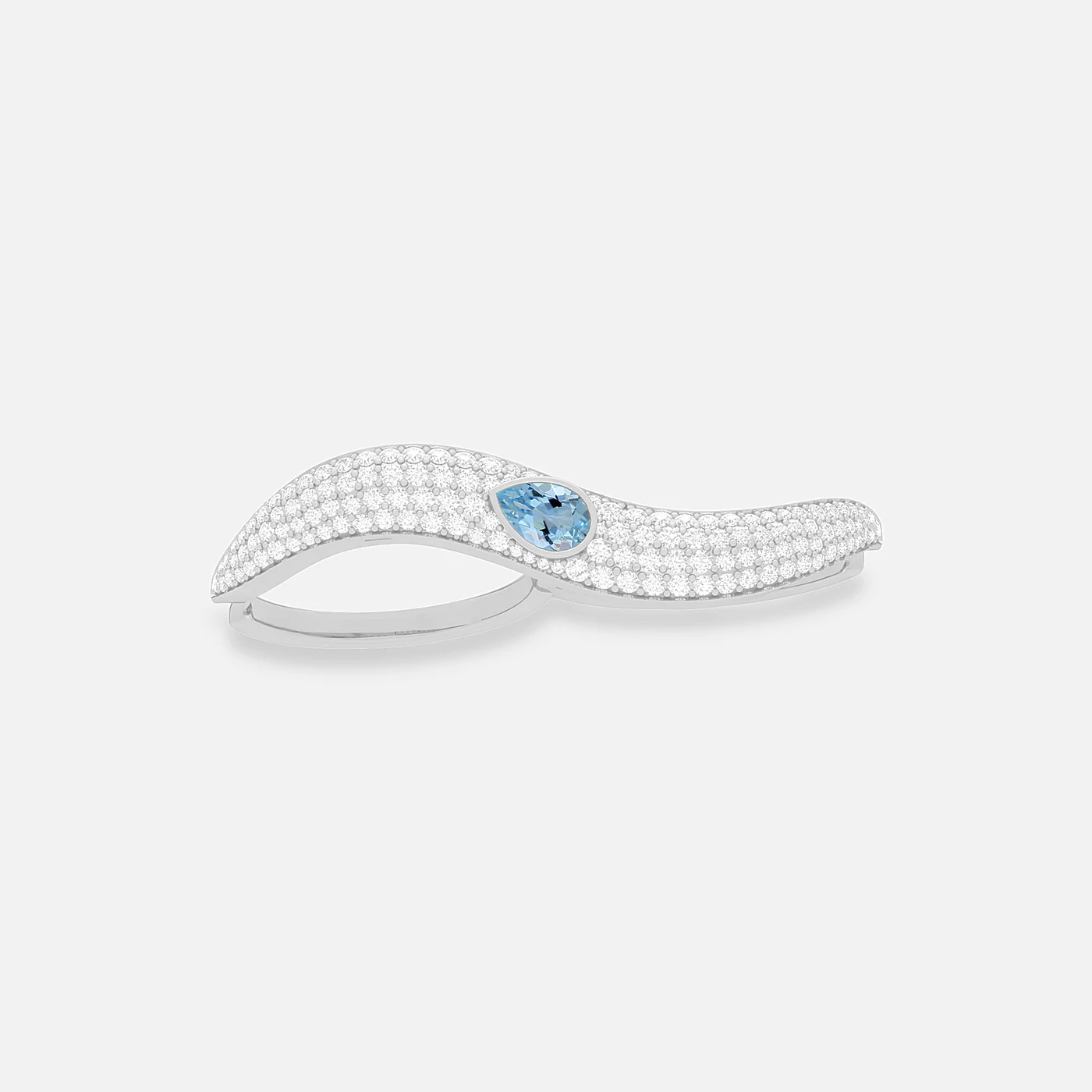Aquamarine and diamond dazzle ring