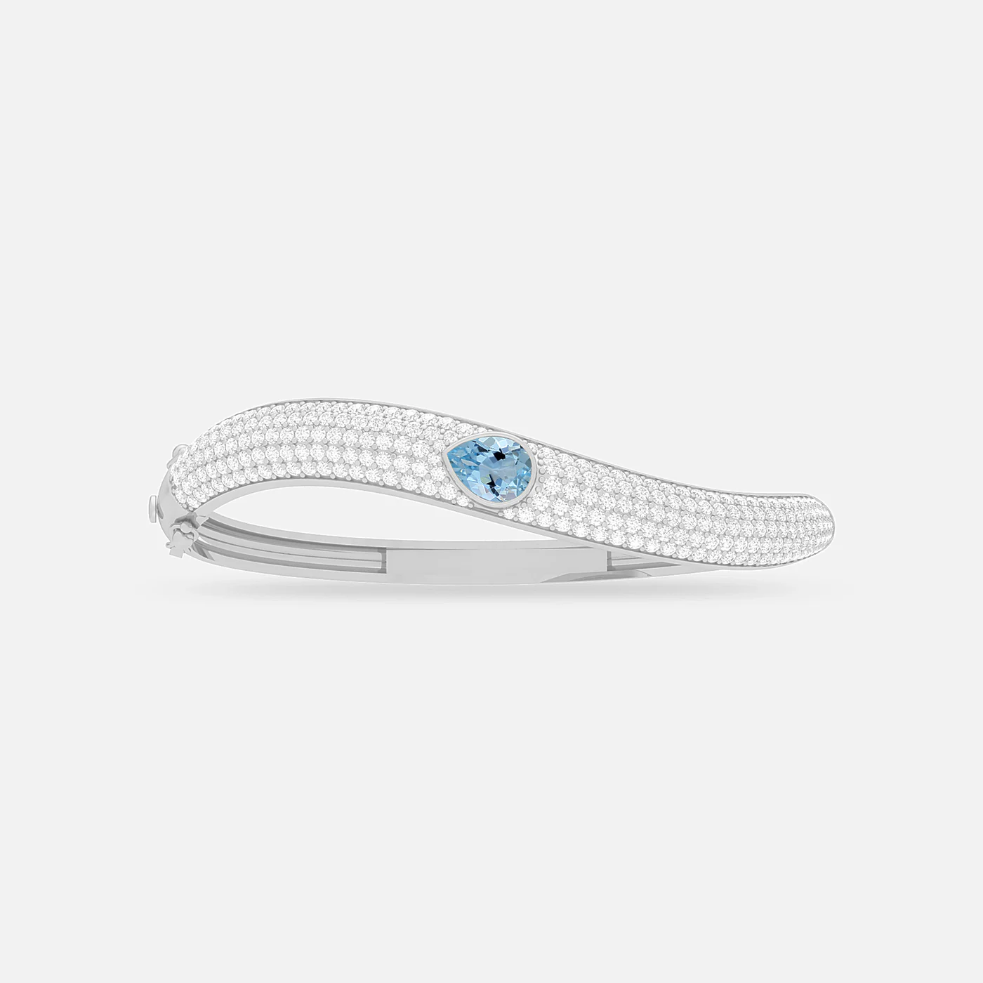 Aquamarine and diamond dazzle bangle