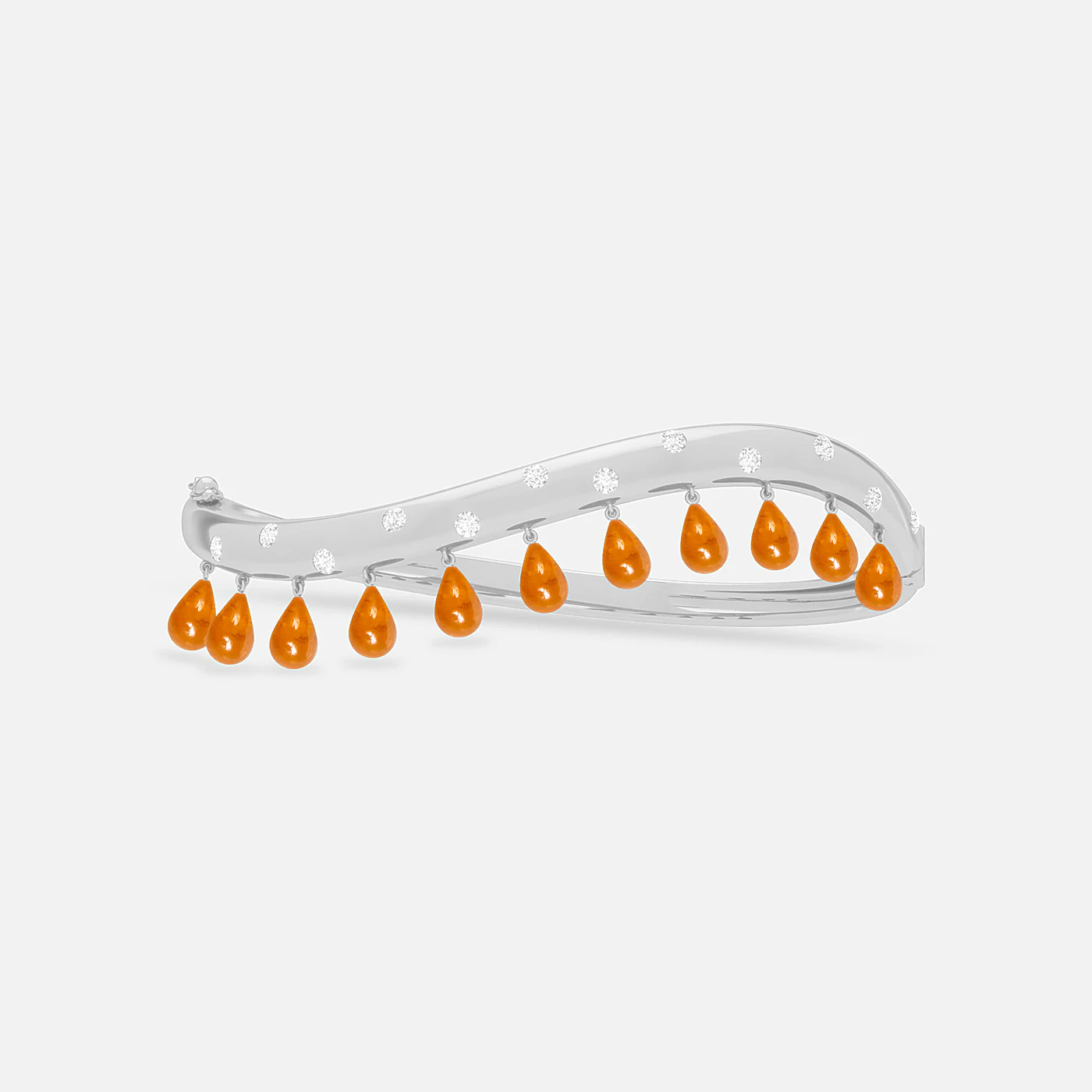 Spessartite and diamond tide bangle