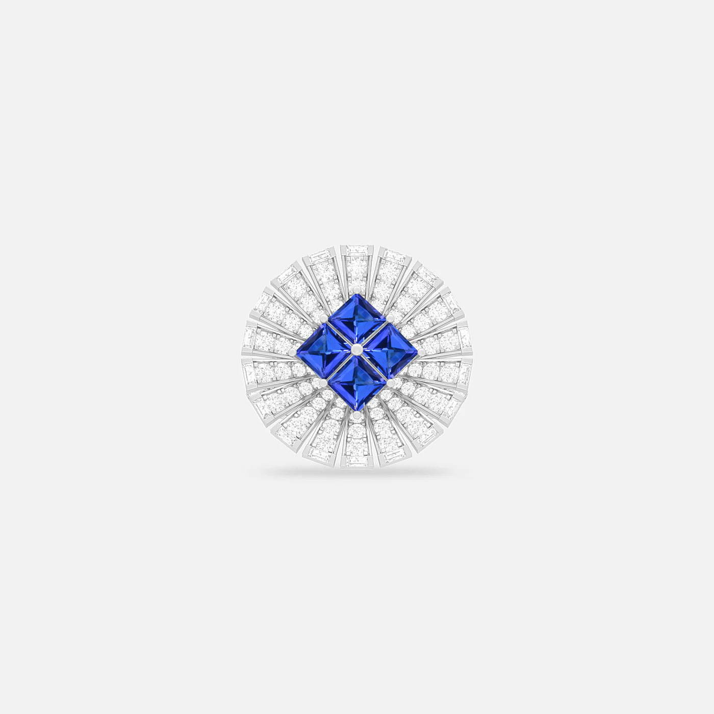Tanzanite and diamond flare ring