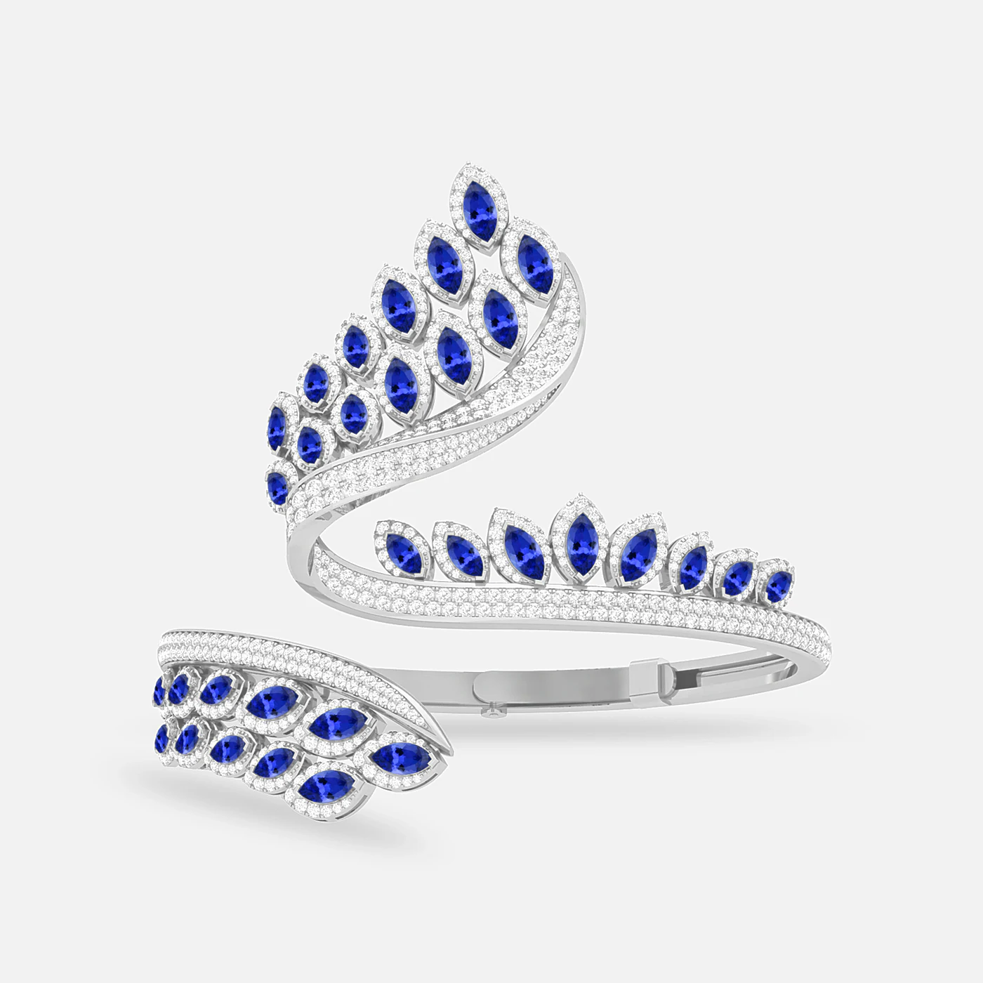 Tanzanite and diamond royal starling bangle