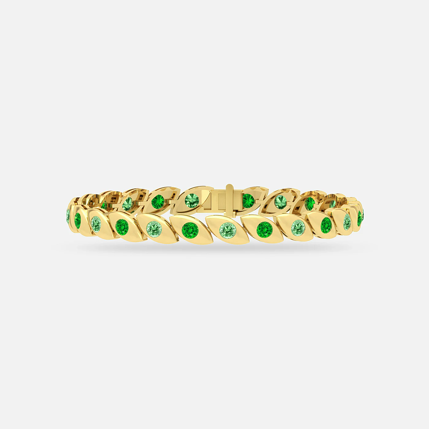 Mint garnet, tsavorite and diamond bracelet