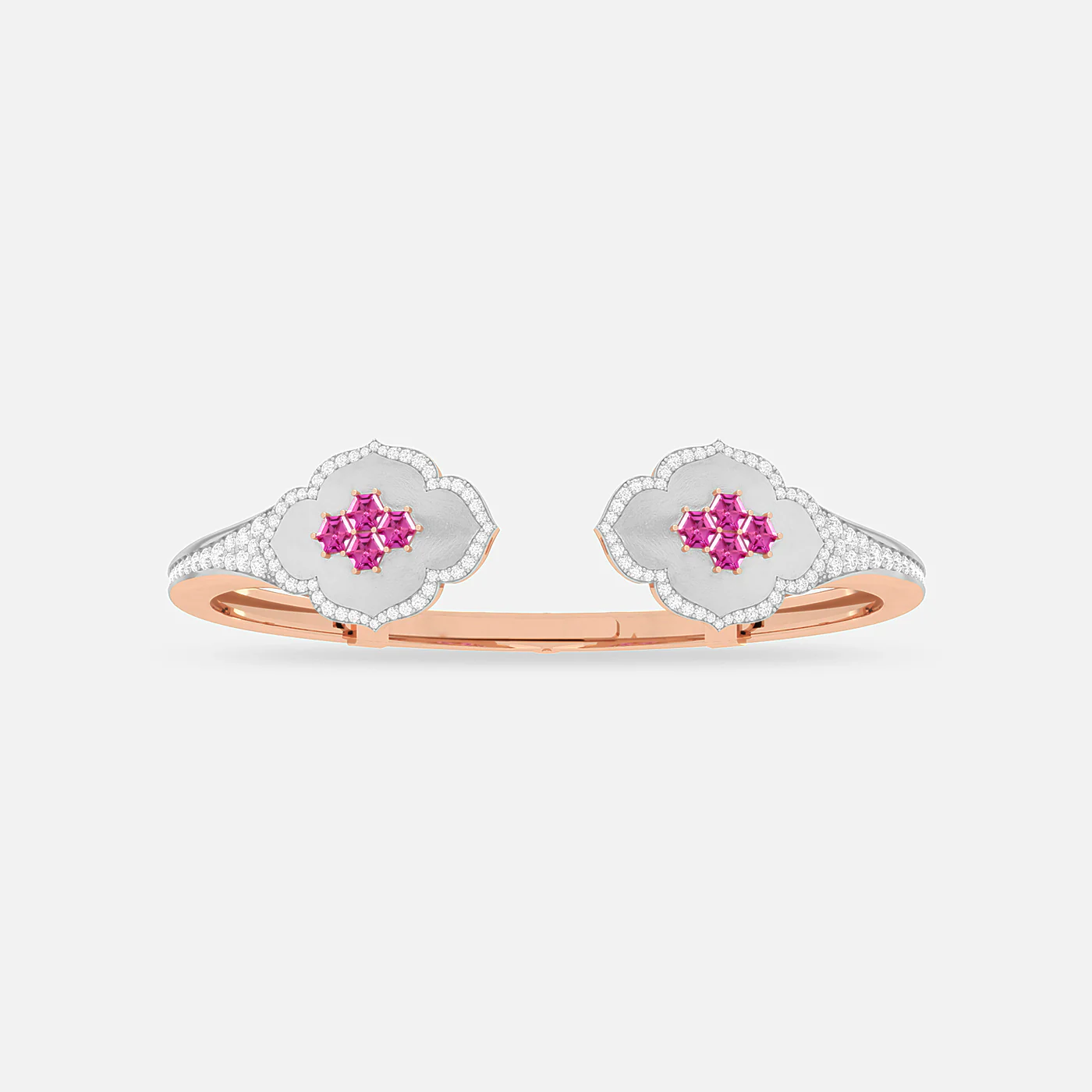 Dual motif pink spinel and diamond bracelet