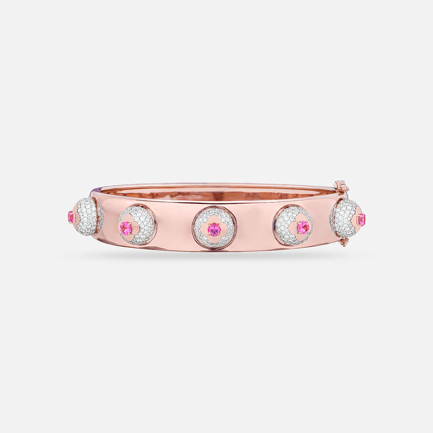 Pink spinel and diamond multi motif bracelet