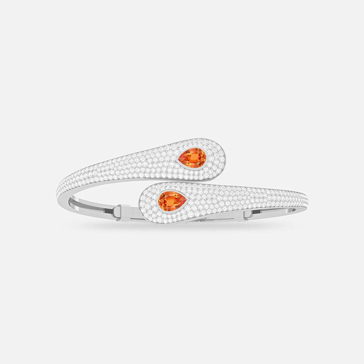 Spessartite and diamond dazzle bangle