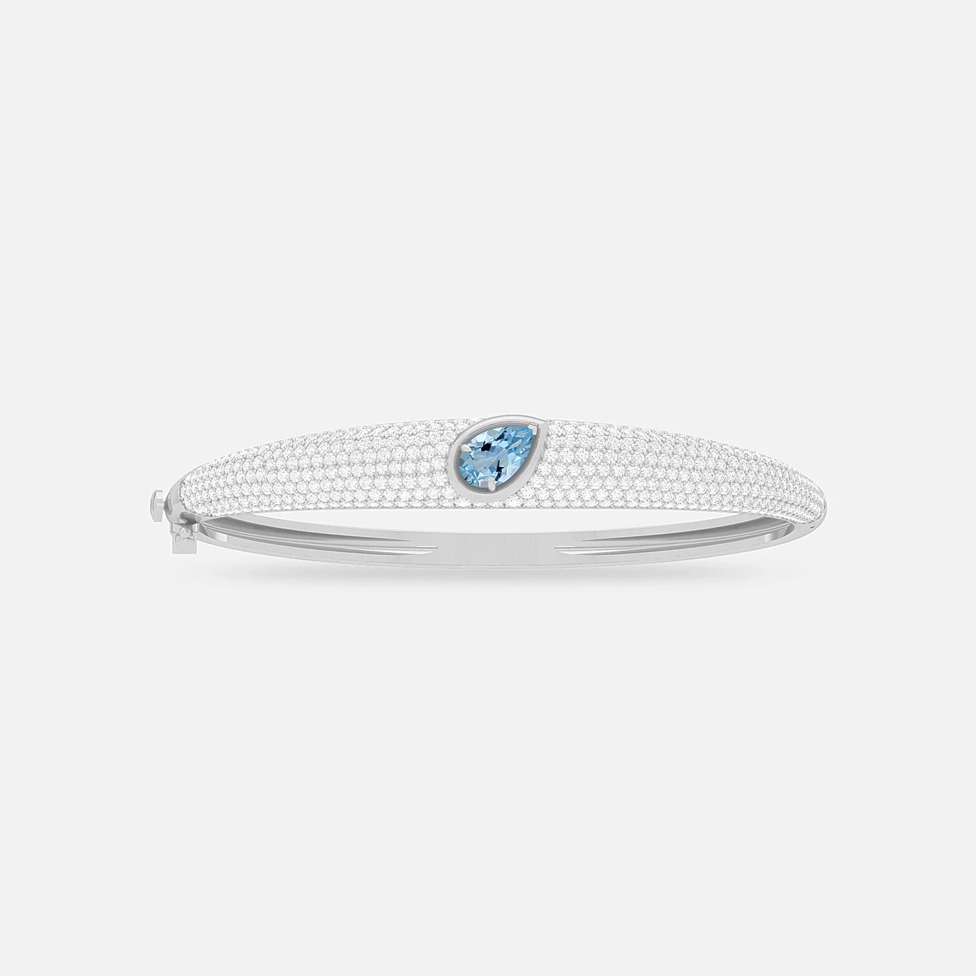 Aquamarine and diamond dazzle bangle