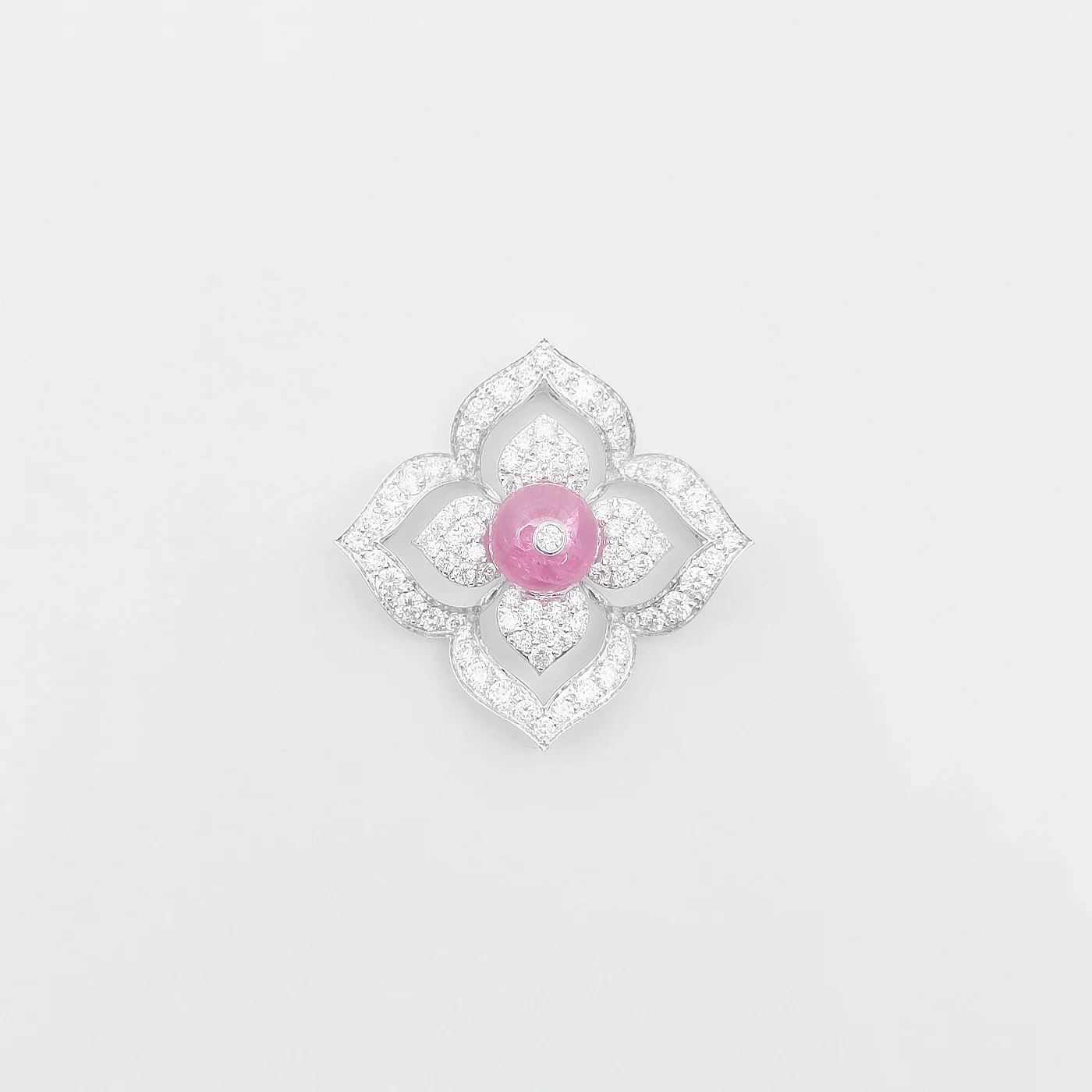 Pink spinel and diamond motif pendant