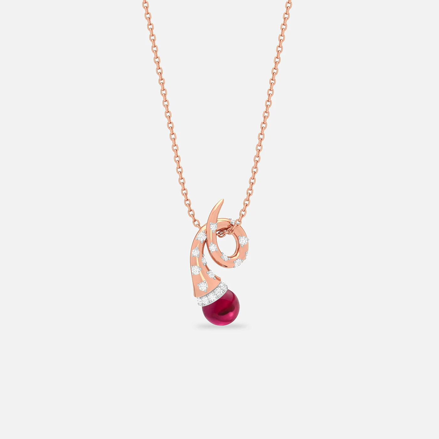 Rhodolite and diamond dome pendant