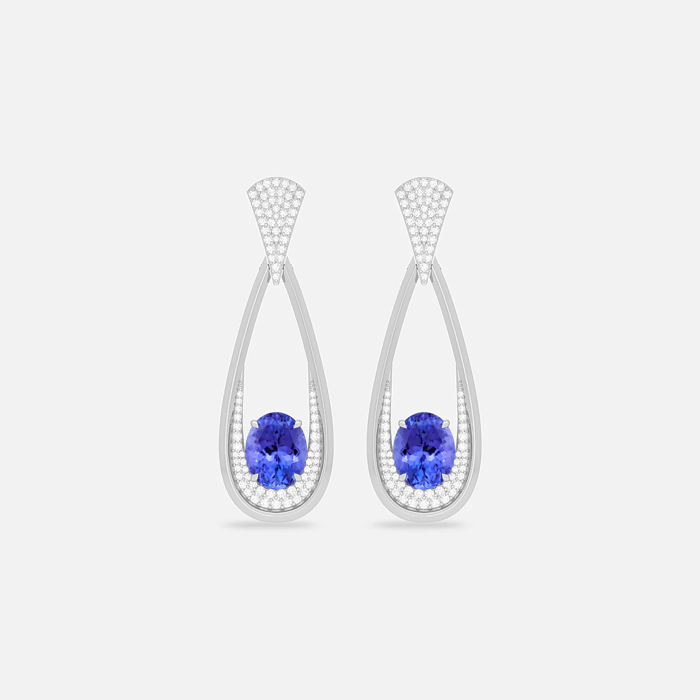 Tanzanite and diamond entwine earrings