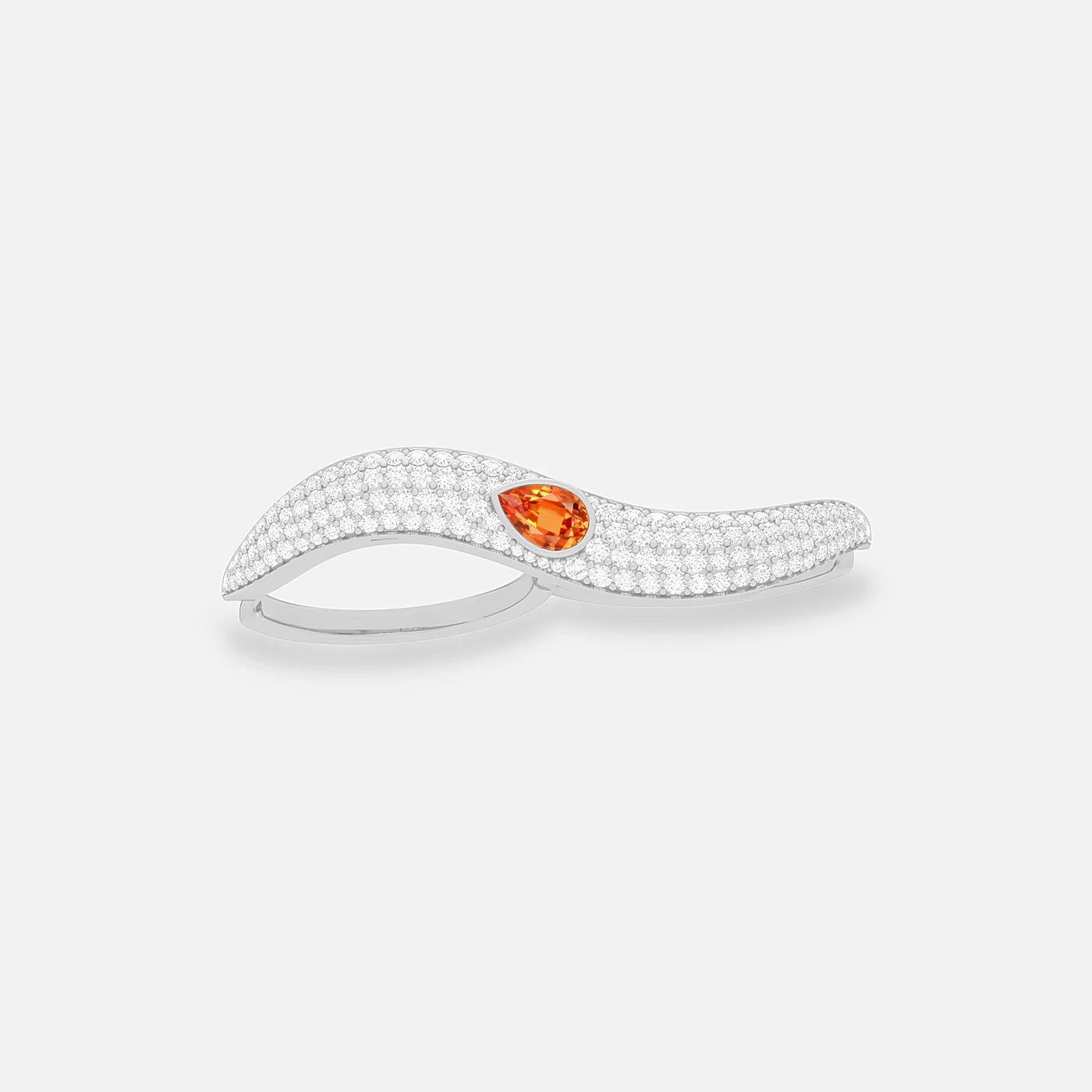 Spessartite and diamond dazzle ring
