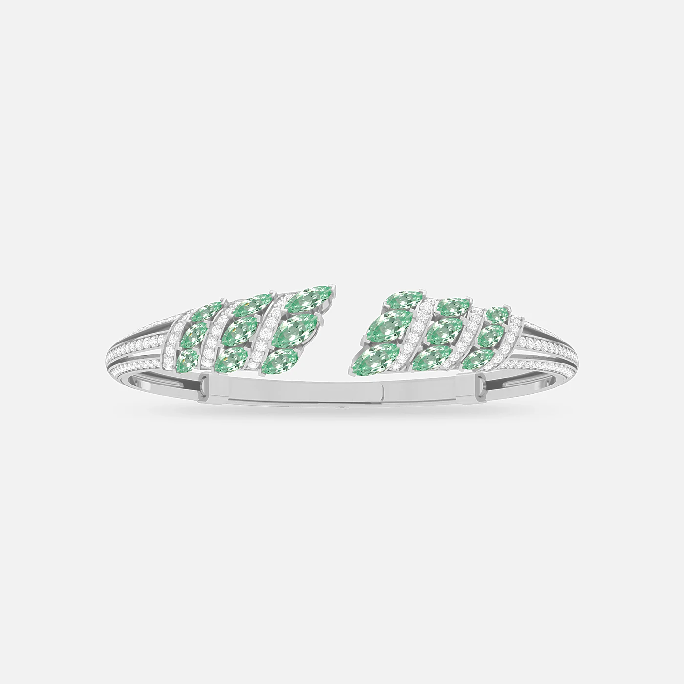 Mint garnet and diamond royal starling bangle