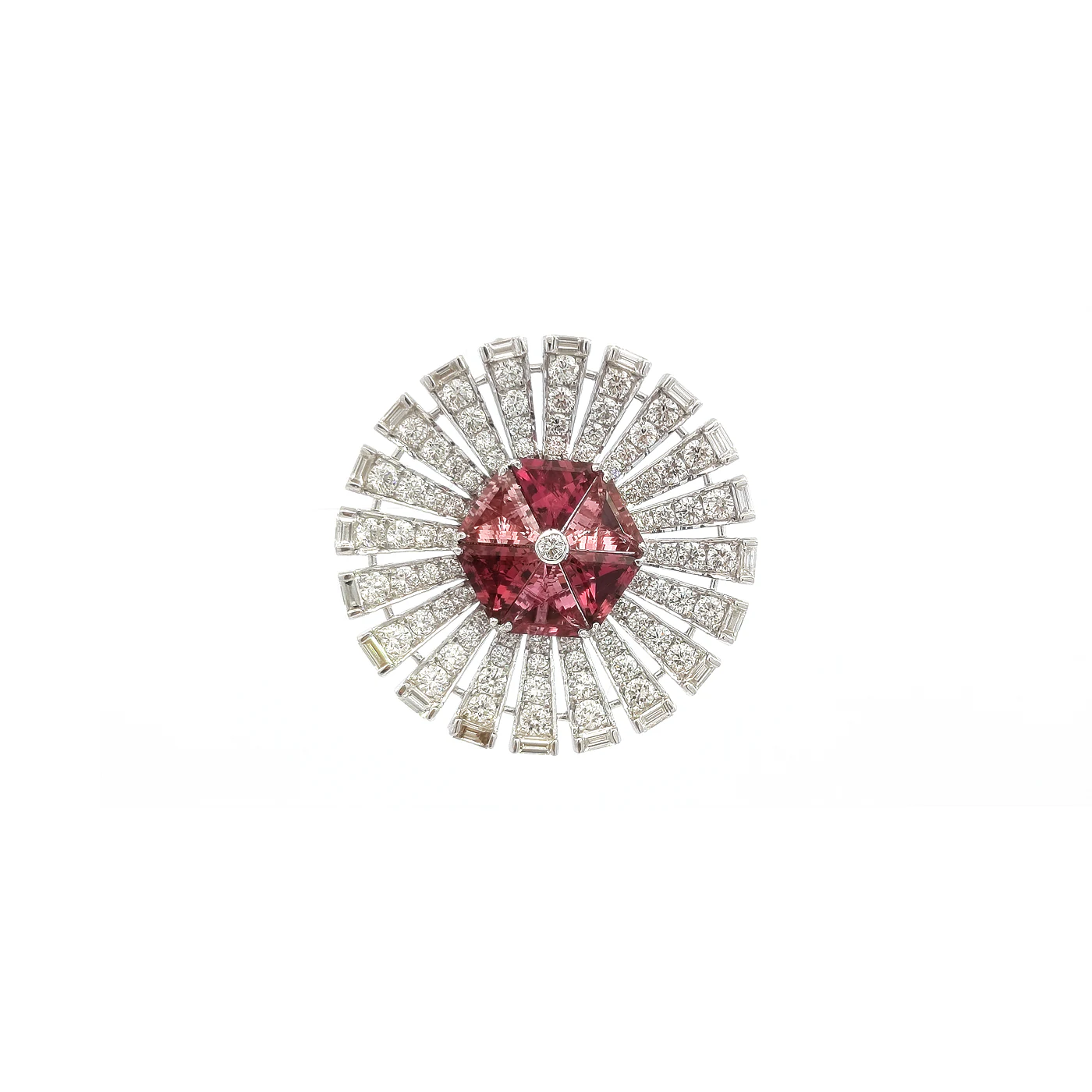Tourmaline and diamond flare pendant