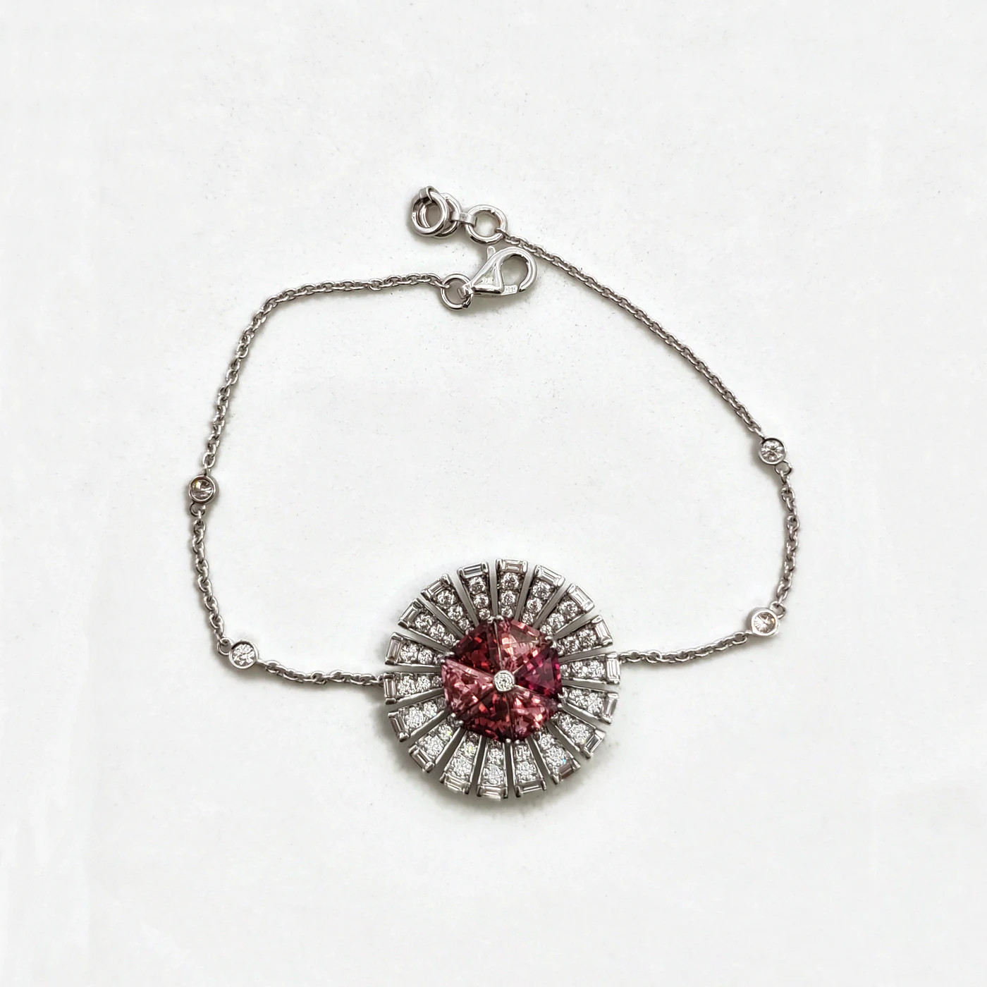 Tourmaline and diamond flare bracelet