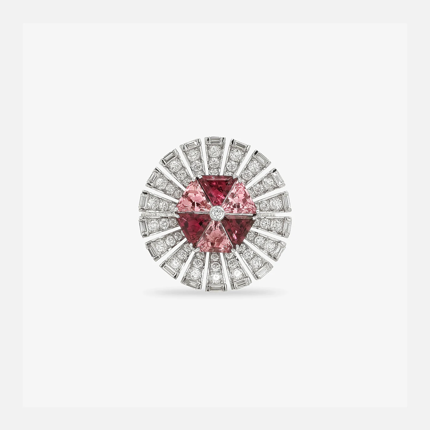 Tourmaline and diamond flare ring
