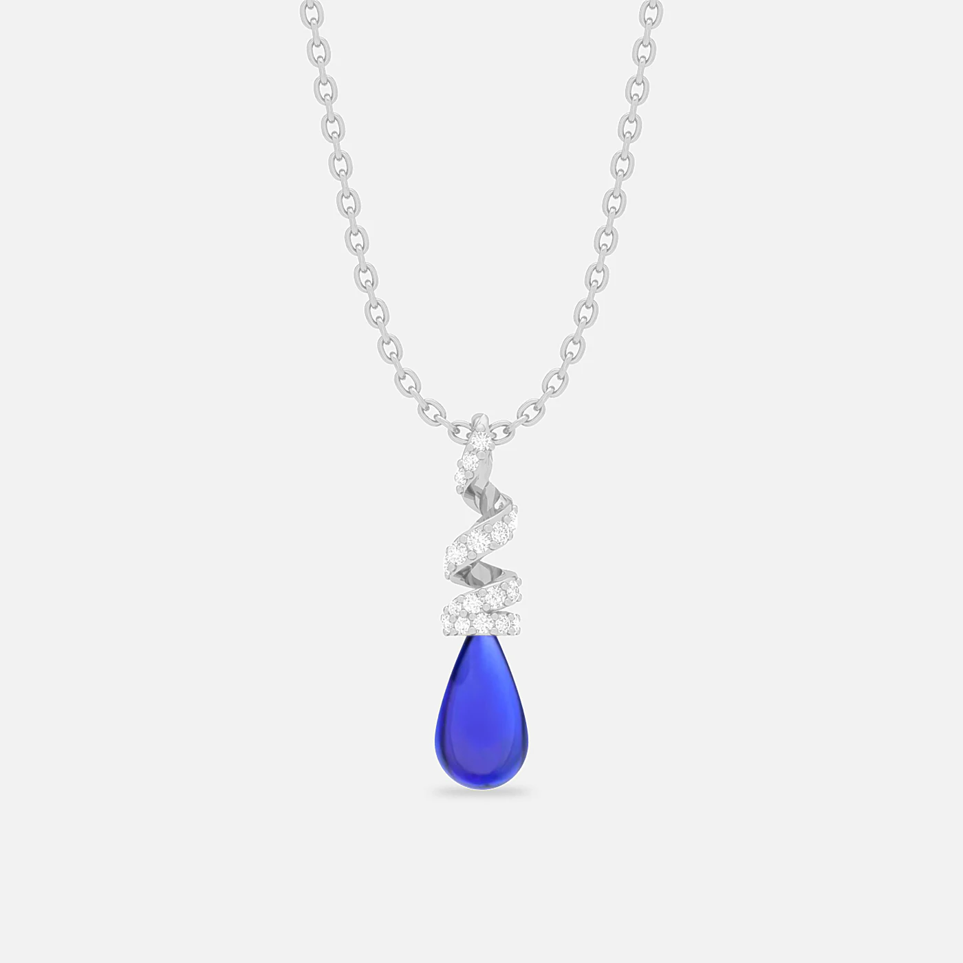 Tanzanite and diamond dome pendant