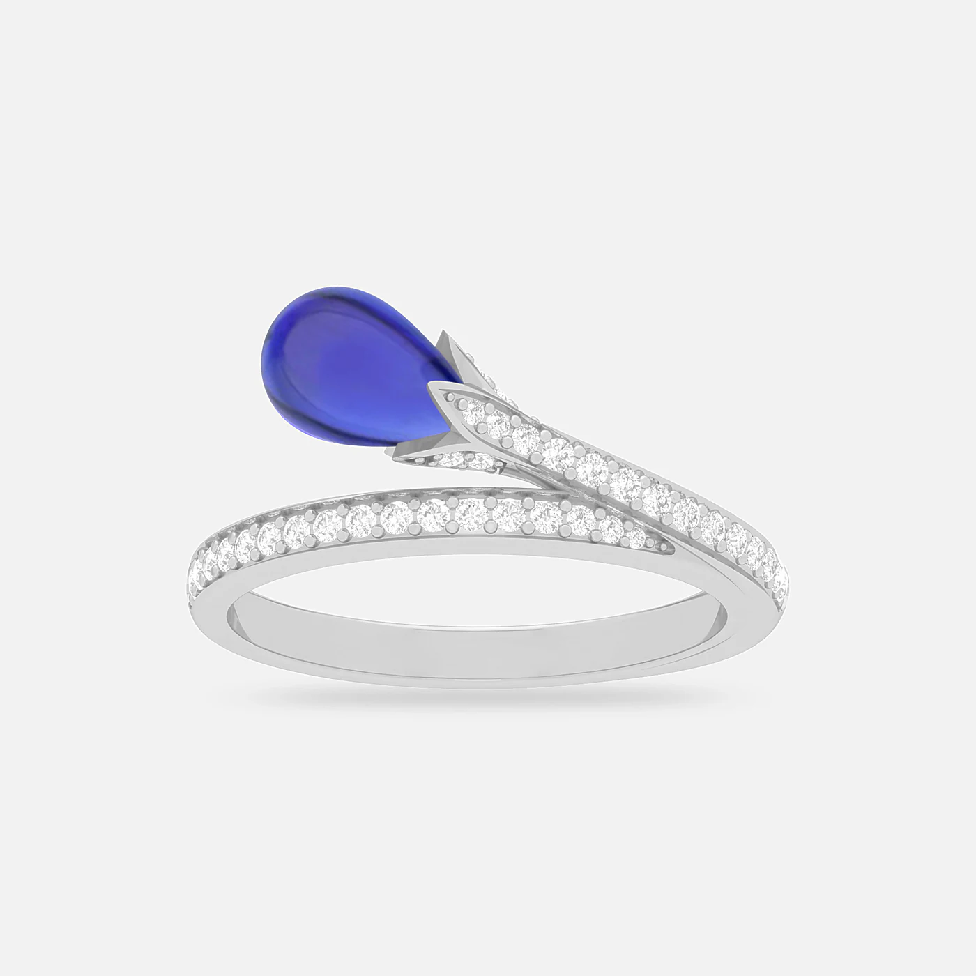Tanzanite and diamond dome ring